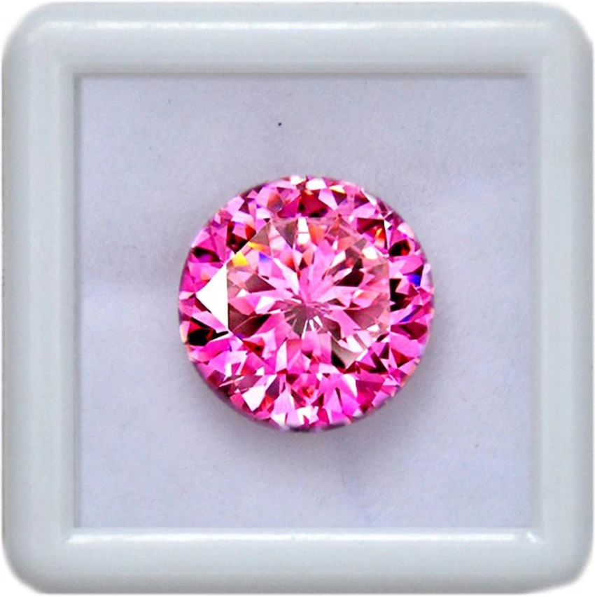 Pink 2Carat Round Cut Moissanite