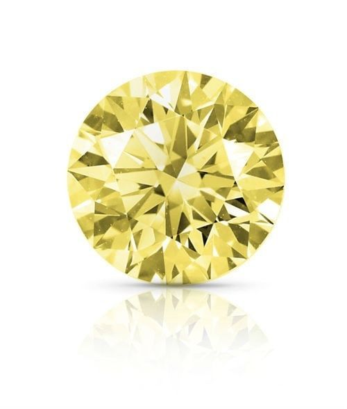 3Carat Round Cut Fancy Vivid Yellow Diamond